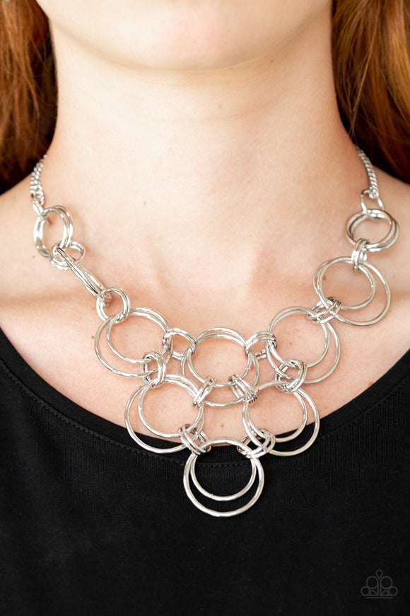 Paparazzi “Ringing Off The Hook” Silver Necklace - Glitzygals5dollarbling Paparazzi Boutique 
