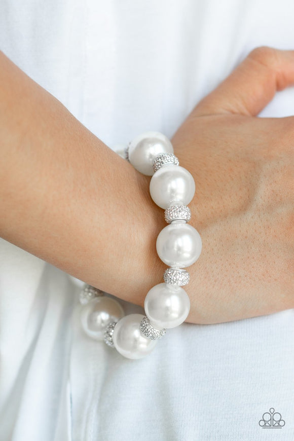 Extra Elegant - white - Paparazzi bracelet - Glitzygals5dollarbling Paparazzi Boutique 