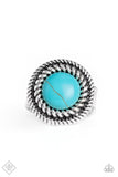 Paparazzi Rare Minerals - Blue Turquoise Stone - Ring - Fashion Fix Trend Blend Exclusive August 2019 - Glitzygals5dollarbling Paparazzi Boutique 