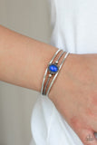 Paparazzi Top Of The Pop Charts - Blue - Cat's Eye Stone - Silver Cuff Bracelet - Glitzygals5dollarbling Paparazzi Boutique 