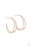 Rustic Curves Rose Gold ~ Paparazzi Earrings - Glitzygals5dollarbling Paparazzi Boutique 