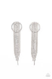 Paparazzi Dazzle by Default - White Rhinestone Earrings Life of the Party Exclusive - Glitzygals5dollarbling Paparazzi Boutique 