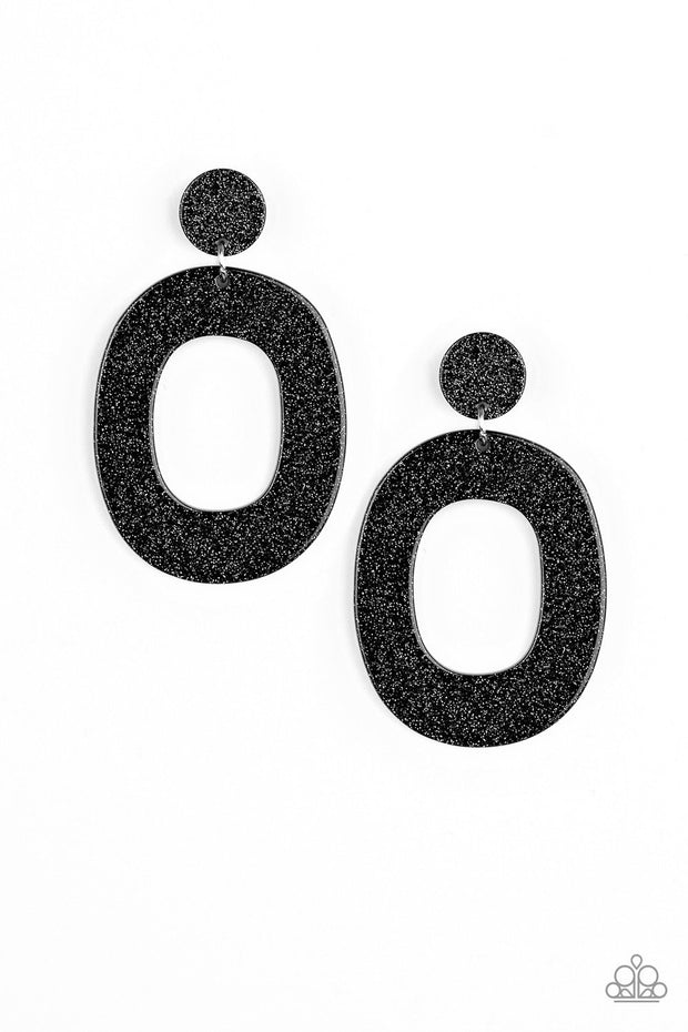 Paparazzi Miami Boulevard Black Acrylic Earrings - Glitzygals5dollarbling Paparazzi Boutique 