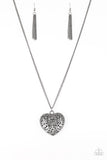 Paparazzi Victorian Virtue - Black - Heart Pendant - Necklace and matching Earrings - Glitzygals5dollarbling Paparazzi Boutique 