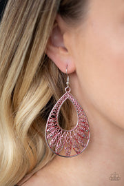 Paparazzi Flamingo Flamenco - Red - Silver Teardrop Earrings - Glitzygals5dollarbling Paparazzi Boutique 