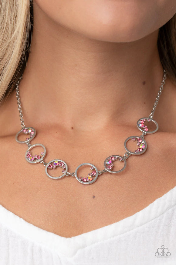 Blissfully Bubbly - pink - Paparazzi necklace - Glitzygals5dollarbling Paparazzi Boutique 