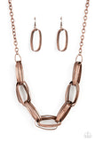 Fiercely Flexing Copper ~ Paparazzi Necklace - Glitzygals5dollarbling Paparazzi Boutique 