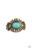 Paparazzi Thirst Quencher - Brass - Turquoise Stone - Dainty Band Ring - Glitzygals5dollarbling Paparazzi Boutique 