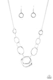 Linked Up Luminosity Silver ~ Paparazzi Necklace - Glitzygals5dollarbling Paparazzi Boutique 