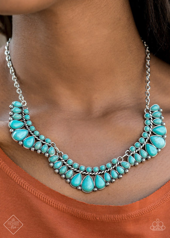 Paparazzi Naturally Native - Blue - Necklace - Trend Blend / Fashion Fix Exclusive - October 2020 - Glitzygals5dollarbling Paparazzi Boutique 