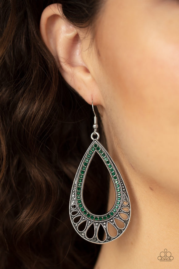 Paparazzi Royal Finesse Green Earrings - Glitzygals5dollarbling Paparazzi Boutique 