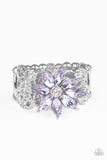Paparazzi Brilliantly Blooming - Purple - White Rhinestones - Ring - Glitzygals5dollarbling Paparazzi Boutique 