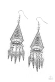 Me Oh MAYAN - Silver Paparazzi Earrings - Glitzygals5dollarbling Paparazzi Boutique 