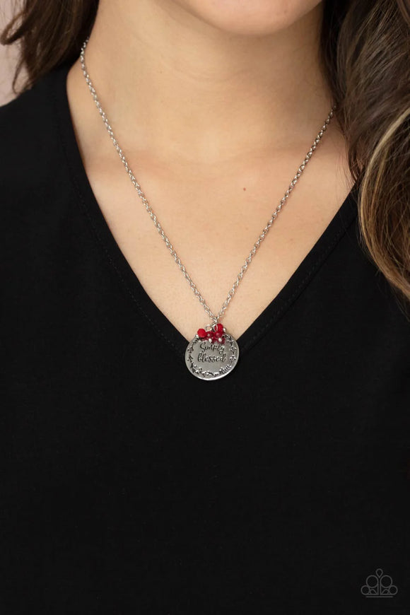 Simple Blessings Red ~ Paparazzi Necklace - Glitzygals5dollarbling Paparazzi Boutique 