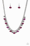 Paparazzi Runway Rebel - Purple - Gunmetal Necklace & Earrings - Glitzygals5dollarbling Paparazzi Boutique 