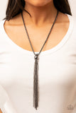 Metallic Mesh-Up Black ~ Paparazzi Necklace - Glitzygals5dollarbling Paparazzi Boutique 