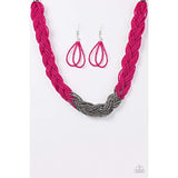 Brazilian Brilliance Pink Seed Bead Necklace - Glitzygals5dollarbling Paparazzi Boutique 