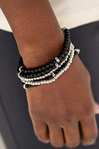 Paparazzi Fiercely Frosted Black Bracelet - Glitzygals5dollarbling Paparazzi Boutique 