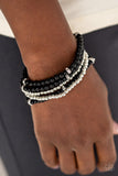 Paparazzi Fiercely Frosted Black Bracelet - Glitzygals5dollarbling Paparazzi Boutique 