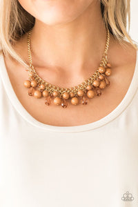 Paparazzi Tour de Trendsetter - Brown Beads - Gold Necklace and matching Earrings - Glitzygals5dollarbling Paparazzi Boutique 