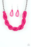 Savannah Surfin - Pink Paparazzi Seed Bead Necklace - Glitzygals5dollarbling Paparazzi Boutique 