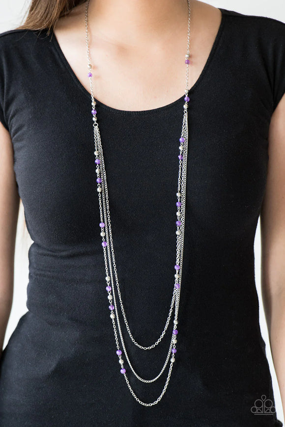 Colorful Cadence Purple ~ Paparazzi Necklace - Glitzygals5dollarbling Paparazzi Boutique 
