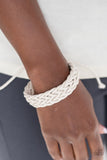 Paparazzi Braid Raid - White Urban Bracelet - Glitzygals5dollarbling Paparazzi Boutique 