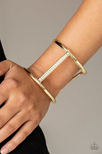 Diamond Deity - Gold Paparazzi Cuff Bracelet - Glitzygals5dollarbling Paparazzi Boutique 