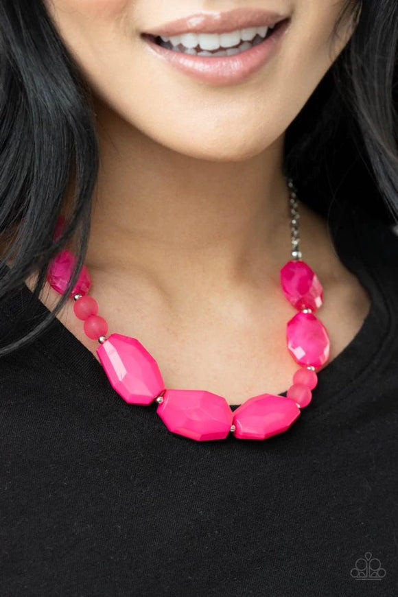 Paparazzi Necklace Melrose Melody - Pink - Glitzygals5dollarbling Paparazzi Boutique 