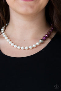 Paparazzi 5th Avenue A-Lister - Purple - White Pearls - Necklace and matching Earrings - Glitzygals5dollarbling Paparazzi Boutique 