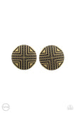 Shielded Shimmer Brass ~ Paparazzi Earring - Glitzygals5dollarbling Paparazzi Boutique 