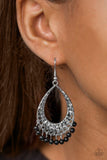 Paparazzi “Casually Cancun” Black Silver Earrings - Glitzygals5dollarbling Paparazzi Boutique 
