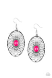 Paparazzi Really Whimsy - Pink - Antiqued Silver Shimmer - Silver Filigree Earrings - Glitzygals5dollarbling Paparazzi Boutique 