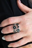 Paparazzi Floral Crowns - Black - Flowers - Dainty Band - Ring - Glitzygals5dollarbling Paparazzi Boutique 
