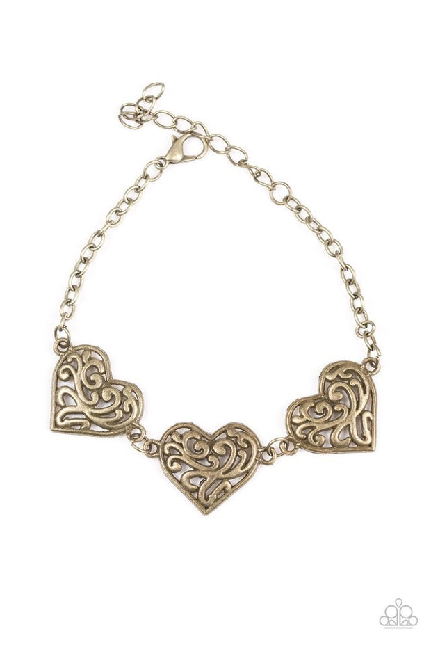 Paparazzi “Heartfelt Harmony” Brass Bracelet - Glitzygals5dollarbling Paparazzi Boutique 