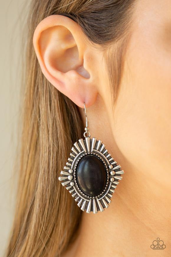 Paparazzi Easy As Pioneers Black Earrings - Glitzygals5dollarbling Paparazzi Boutique 