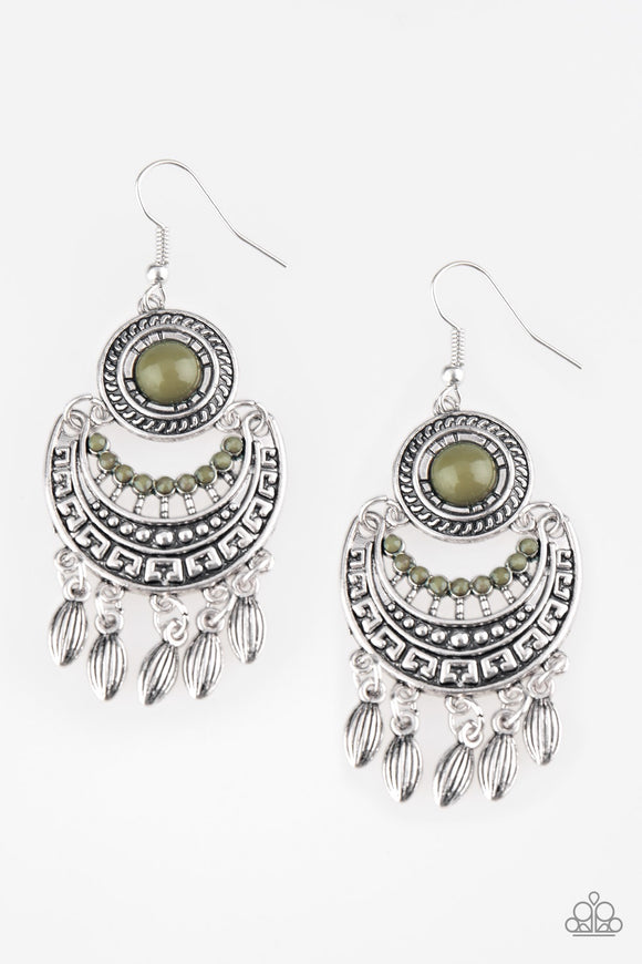 Paparazzi Mantra to Mantra Green Earrings - Glitzygals5dollarbling Paparazzi Boutique 