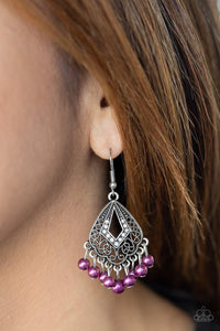 Paparazzi Gracefully Gatsby - Earrings Purple - Glitzygals5dollarbling Paparazzi Boutique 