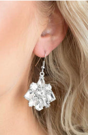 Paparazzi “Fiercely Famous” White Earrings - Glitzygals5dollarbling Paparazzi Boutique 