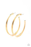 Paparazzi Wheelhouse - Gold - Large Edgy Hoop Earrings - Glitzygals5dollarbling Paparazzi Boutique 