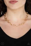 Paparazzi Urban Uplink - Gold - Choker Style Necklace & Earrings - Glitzygals5dollarbling Paparazzi Boutique 