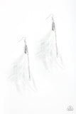 Paparazzi Showstopping Showgirl - White Feathers - White Rhinestones - Earrings - Glitzygals5dollarbling Paparazzi Boutique 