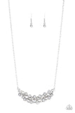Paparazzi Special Treatment - White Rhinestones - Silver Necklace & Earrings - Glitzygals5dollarbling Paparazzi Boutique 