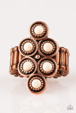 Paparazzi River Rock Rhythm - Copper - White Stone - Ornate Ring - Glitzygals5dollarbling Paparazzi Boutique 