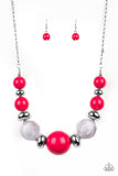 Paparazzi Daytime Drama Red Necklace Statement Piece - Glitzygals5dollarbling Paparazzi Boutique 