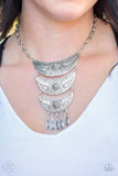Paparazzi Go-STEER Crazy Silver Fashion Fix Exclusive Necklace - Glitzygals5dollarbling Paparazzi Boutique 