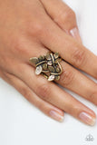 Paparazzi Full Of Flutter - Brass - Trio of Butterflies - Ring - Glitzygals5dollarbling Paparazzi Boutique 