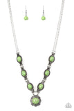 Paparazzi Desert Dreamin - Green - Embossed Filigree - Double Chain Necklace & Earrings - Glitzygals5dollarbling Paparazzi Boutique 