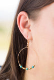 Paparazzi Say a Little Prairie Gold Turquoise Earrings Fashion Fix - Glitzygals5dollarbling Paparazzi Boutique 