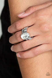Paparazzi Shine Bright Like A Diamond - White Ring Life of the Party Exclusive - Glitzygals5dollarbling Paparazzi Boutique 